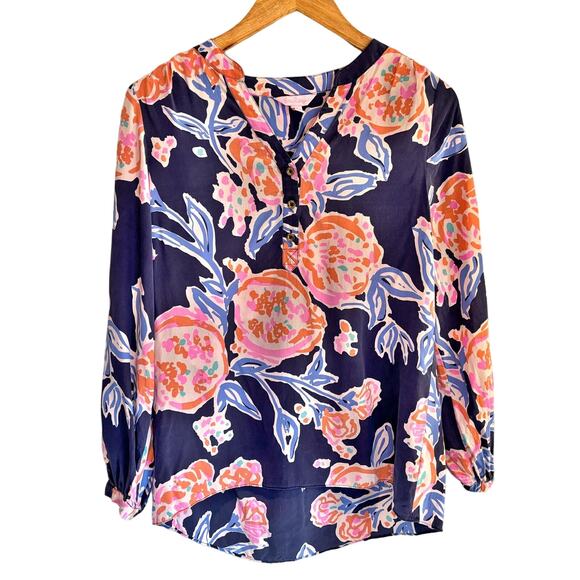 Lilly Pulitzer Alexandra Silk Floral Top - size Small - Picture 2 of 7
